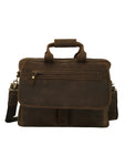 Executive Double Zipped Compartments Leather Laptop Bag