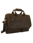 Executive Double Zipped Compartments Leather Laptop Bag