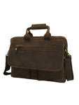 Executive Double Zipped Compartments Leather Laptop Bag