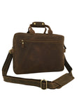 Executive Double Zipped Compartments Leather Laptop Bag