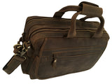 Executive Double Zipped Compartments Leather Laptop Bag