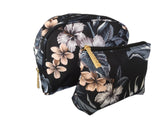 Vivace - Floral Toiletry Bag 2 Pieces- Black