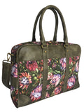 Women Canvas Laptop Bag With Protea Floral