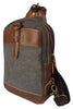 Vivace - Canvas Chest Sling Casual Bag Crossbody Backpack -Grey