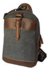 Vivace - Canvas Chest Sling Casual Bag Crossbody Backpack -Grey