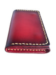 Vivace -Genuine Leather Credit Card Holder - Dark Red